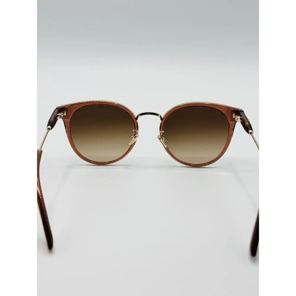 Tom Ford Sunglasses TF1244-K 45F Brown Round Brown Gradient Lens 54mm Asian Fit